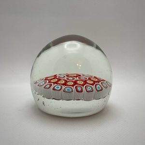 Quality Millefiori Glass Paper Weight, Heavy Glass, Murano Style Polished Base